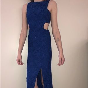 Blue Sparkley Lace Dress